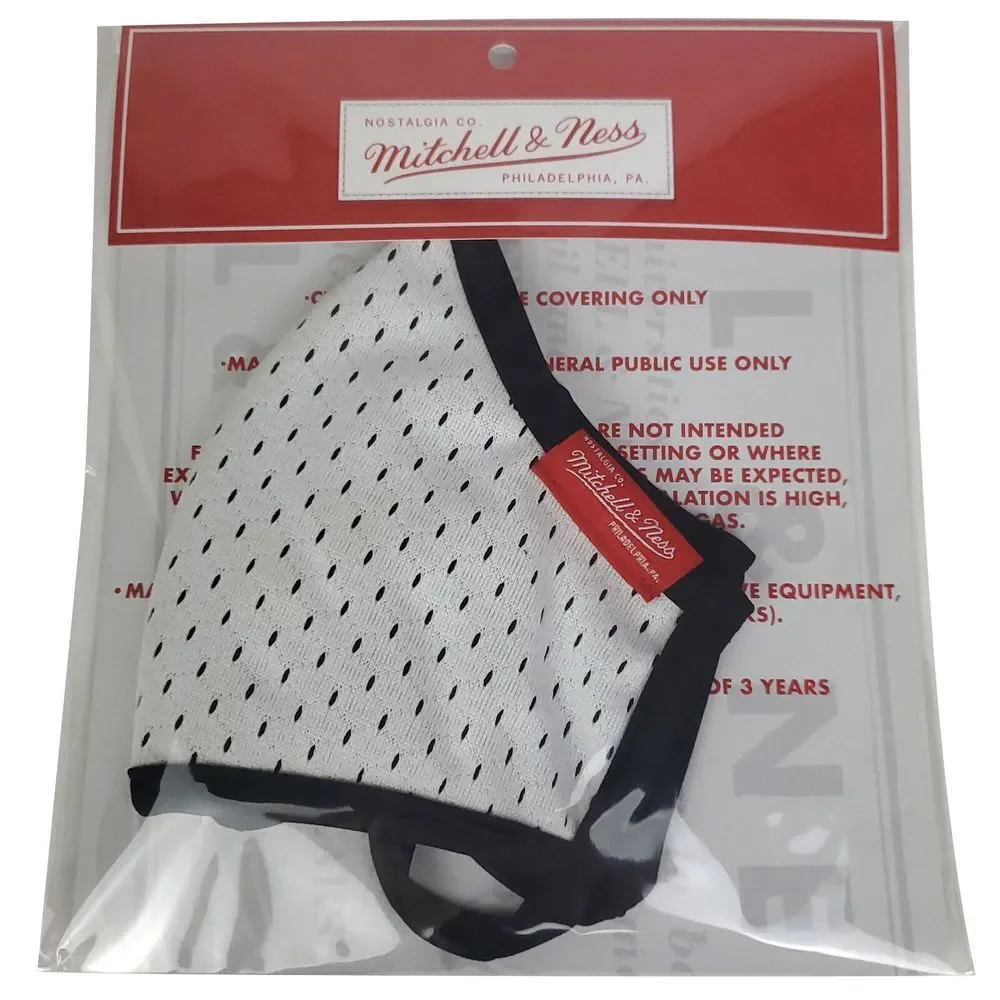Mitchell & Ness White Jersey Face Mask Antibacterial UV‎ Protection Adjustable